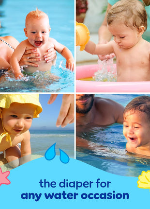 Pampers Swim Diapers - Splashers - Size 4, 18 Count, Gap-Free Disposable Baby Swimming Pants