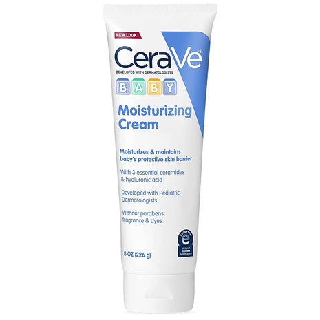 CeraVe Baby Cream, Moisturizer with Ceramides, Fragrance-Free, 8oz | Rich, Non-Greasy Baby Moisturizer That Hydrates Delicate Skin, Free Of Fragrance, Parabens, Dyes and Phthalates