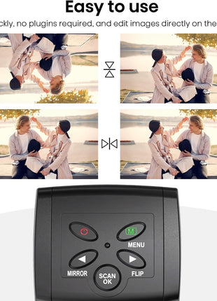 Mini Digital Film & Slide Scanner – Converts 35mm Negatives & Slides to JPEG Photo – Includes 2.4 LCD Screen – Easy Load Film Adapters