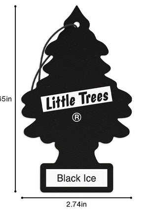 LITTLE TREES Car Air Freshener | Hanging Tree Provides Long Lasting Scent for Auto and Home | Black Ice, 24 Air Fresheners