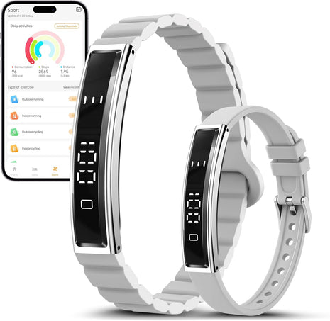 Smart Bracelet for Women Men, Health Activity Fitness Trackers, 24/7 Heart Rate & Sleep Tracker, HRV & Stress Monitor, Smart Wristband with 2 Bands for Calorie/Step Counter, Free APP for iOS & Android