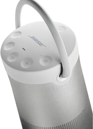 Bose SoundLink Revolve+ (Series II) Bluetooth Speaker, Portable Speaker with Microphone, Wireless and Water Resistant with 360 Degree Sound, Long Lasting Battery and Handle, Silver