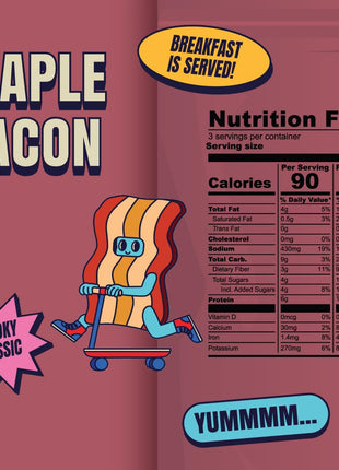 Louisville Jerky Co. Vegan Jerky Plant-Based Maple Bacon Flavor, High Protein Snack, (3 Ounce, 1-Pack) – Sweet & Smoky Chewy Texture, Gluten-Free