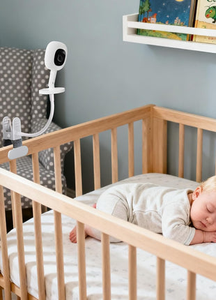 Portable Baby Monitor Mount Compatible with Nanit Smart Pro Baby Monitor & Flex Stand,8inches Flexible Arm with Adjustable Clip Secure Crib,Baby Camera Mount Without Tool or Wall Damage