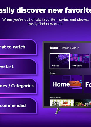 Roku Streaming Stick 4K - HDR & Dolby Vision Roku Streaming Device for TV with Voice Remote & Long-Range Wi-Fi - Free & Live TV
