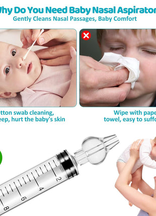 Baby Nasal Aspirator, Sinus Rinse System Professional Baby Nasal Irrigator- Portable Infant Nose Cleaner Quick Rinse Device for Newborn Infants Kids Children- BPA Free More Convenient, 4 Packs 1