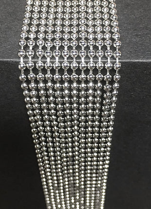 50-Pack Dog Tag Chain Ball Chain Necklace Bulk, Beaded Necklace Chains for Jewelry Making DIY Crafts, Military Blank Dog Tag Necklace for Men, Silver Nickel Plated Metal 24 inch Long 2.4mm Ball Bead Chain