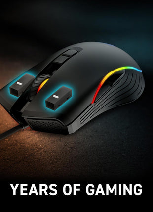 msi Forge GM300 Lightweight Gaming USB RGB Adjustable up to 7200 DPI Desktop Laptop Gaming Mouse,Black