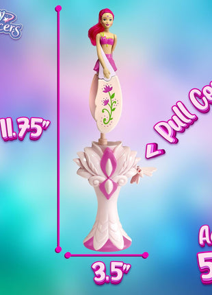 Sky Dancers Flying Doll, Pull-String Toy, No Batteries, Fuchsia Fantasy | Really flies; Pull-string powered; No batteries; Indoor/outdoor play; Screen-free fun; Ages 6+