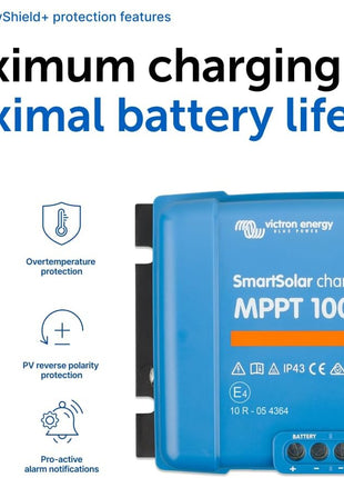 Victron Energy SmartSolar MPPT Solar Charge Controller (Bluetooth) - Charge Controllers for Solar Panels - 100V, 30 amp, 12/24-Volt
