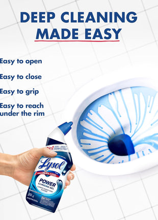 Lysol Toilet Bowl Cleaner, Max Strength Bathroom Cleaning Supplies, Toilet Bowl Cleaner Clinging Gel, Home Essential, Instant Stain Removal, Disinfecting and Deodorizing, Bleach Free, 24 oz (2 ct)