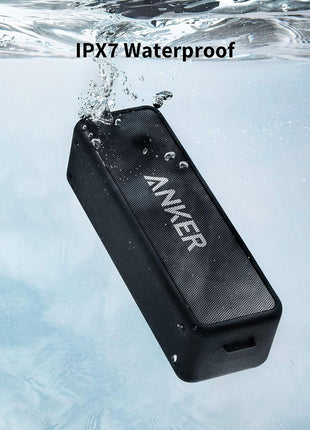 Anker Soundcore 2 Portable Bluetooth Speaker with Stereo Sound, Bluetooth 5, Bassup, IPX7 Waterproof, 24-Hour Playtime, Wireless Stereo Pairing, Speaker for Home, Outdoors, Travel