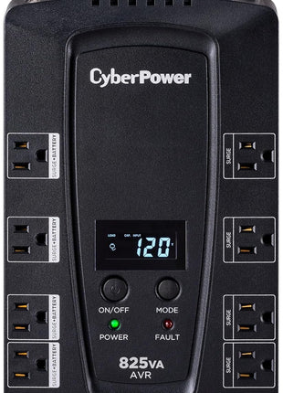 CyberPower CP825AVRLCD Intelligent LCD UPS Battery Backup | Surge Protector, 825VA/450W, 8 Outlets, AVR, UL Certified