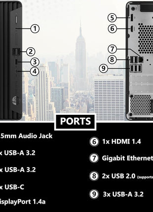 HP ProDesk 400 G9 SFF Business Desktop Computer, Intel CPU, 32GB RAM, 1TB PCle SSD, Dual 4K Display Support, USB-C, HDMl, RJ-45, Wi-Fi, Wired Keyboard & Mouse, Windows 11 Pro
