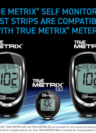 TRUE METRIX Self Monitoring Blood Glucose Test Strips, TRUE METRIX Family of Self Monitoring Blood Glucose Meters, Value Pack, 100 Count