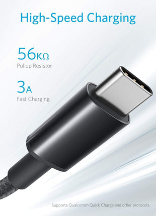 Anker USB A to USB C Cable, USB to USB C Cable (2-Pack, 3 ft, Black) | For iPhone 17 Series, Samsung Galaxy S10 / S10+, LG V30, Beats Fit Pro, and More