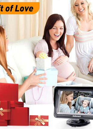 DoHonest Baby Car Camera HD 1080P - Rear-Facing Car Baby Monitor with Night Vision, Adjustable View Angle, Easy Setup, Anti-Glare Display, Safety for Kids & Infants