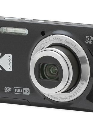 Kodak PIXPRO Friendly Zoom FZ55 Digital Camera (Black) Bundle with 32GB SD Card, Camera Case, and Battery Travel Charger (4 Items)