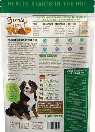 Perfect Poop Digestion & General Health Supplement for Dogs: Fiber, Prebiotics, Probiotics & Enzymes Relieve Digestive Conditions, Optimize Stool, and Improve Health (Cheddar Cheese, 12.8 oz)