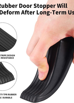 Door Stoppers, 2 Pack Premium Rubber Door Stoppers for Bottom of Door Security Rubber, Door Stopper Wedge for Carpet Heavy Duty Door