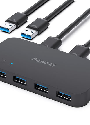 BENFEI USB 3.0 Switch, USB Switch 2 Computers Share 4 USB for PC, Mouse, Keyboard, Printer, Scanner, USB KVM Switch Selector Compatible with Windows, Mac, Linux
