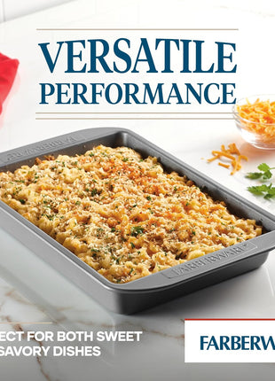 Farberware Nonstick Bakeware Baking Pan / Nonstick Cake Pan, Rectangle   9 Inch x 13 Inch, Gray