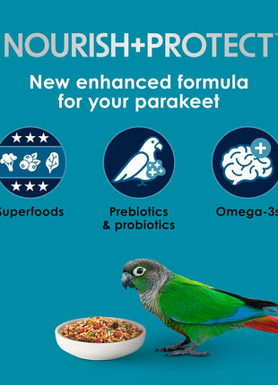 Kaytee Forti-Diet Pro Health Nourish+Protect Parakeet Food, Comprehensive Nutrition Backed by Science, Digestive Health, Immune Support, 2 pounds