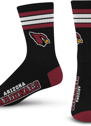 For Bare Feet Men's NFL 4-Stripe Deuce Performance Crew Socks