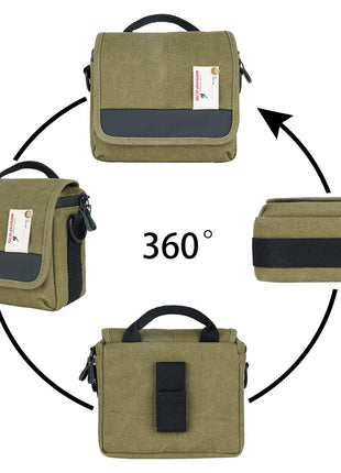 Besnfoto Camera Bag Small Mirrorless Camera Shoulder Bag Purse Waterproof Canvas Cute Compact Camera Messenger Bag Case for Women and Men