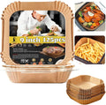 Air Fryer Liners Disposable 9 Inch, 9 inch Air Fryer Liners 125 Pcs Large Square Air Fryer Paper Liners for 5QT 6qt 8QT Air Fryer, Non stick Parchment Paper for Frying, Baking