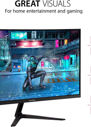 ViewSonic VX2718-2KPC-MHD 27 Inch Curved 1440p 1ms 180Hz Gaming Monitor with FreeSync Premium, Eye Care, HDMI and Display Port