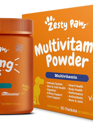 Zesty Paws Calming Chews for Dogs + 10-in-1 Dog Multivitamin Powder