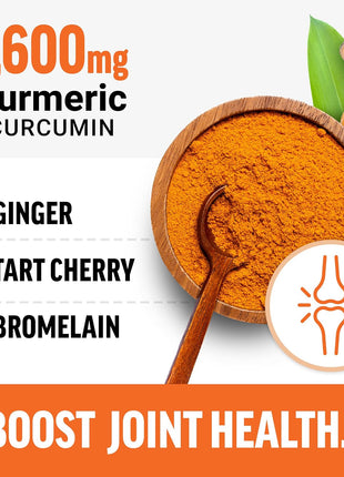 Force Factor Better Turmeric Supplement, Clinical Strength Joint Support | Curcumin 1600mg with Black Pepper & Ginger, Superior Absorption, 240 Tablets, 2-Pack