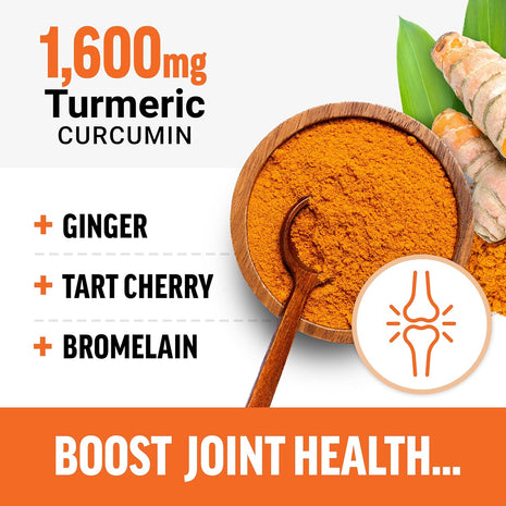 Force Factor Better Turmeric Supplement, Clinical Strength Joint Support | Curcumin 1600mg with Black Pepper & Ginger, Superior Absorption, 240 Tablets, 2-Pack