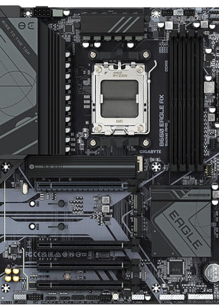 GIGABYTE B650 Eagle AX AM5 LGA 1718 ATX Motherboard, DDR5, Triple M.2 Slots (1x PCIe 5.0, 2X PCIe 4.0), USB 3.2 Gen2x2 Type-C, WiFi 6E, Realtek GbE LAN