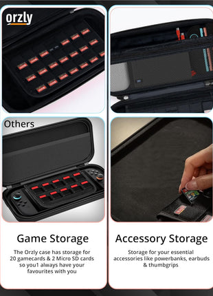 Orzly Case Compatible with Nintendo Switch 2 Protective Carry Case (2025 Model) with Screen Padding, Game Card microSD Pockets for Console and Accessories Screen Size 7.9" - Gift Boxed