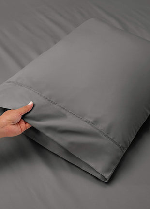 Hearth & Harbor Extra Deep Pocket King Size Sets - Fits Mattress 18-24 Inches Deep - Extra Deep Pocket Sheets - 6 Piece King Size - Grey