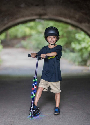 Jetson Jupiter Kids 2-Wheel Light-Up Kick Scooter, LED Lights on Handlebar, Stem, Wheels & Deck, Adjustable Handlebar, Rear Brake, Easy-Folding Mechanism, Ages 5+