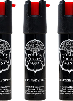 Police Magnum Compact Pepper Spray for Personal Safety - Maximum Heat Strength OC - Small, Discreet Carry Canister - Made in The USA-3 Pack 3/4oz TL
