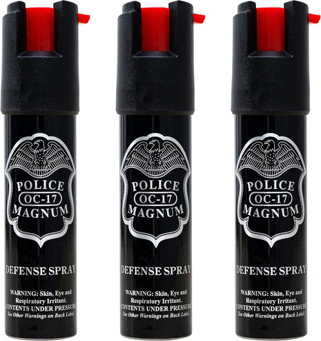 Police Magnum Compact Pepper Spray for Personal Safety - Maximum Heat Strength OC - Small, Discreet Carry Canister - Made in The USA-3 Pack 3/4oz TL