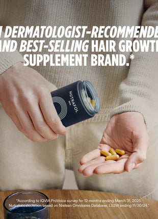 Nutrafol Men's Hair Growth Supplements, Clinically Tested for Visibly Thicker Hair and Scalp Coverage, Dermatologist Recommended - 1 Month Supply