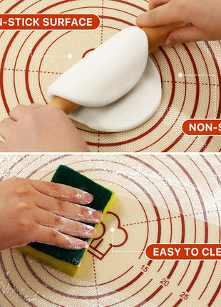 DANIA & DEAN 26"x16" Extra Thick Silicone Baking Mat for Pastry and Bread | Non-Slip & Non-Stick Mat with Measurements, for Pizza, Pie Crust, Dough Rolling, Pasta & Sourdough, Reusable Counter Sheet