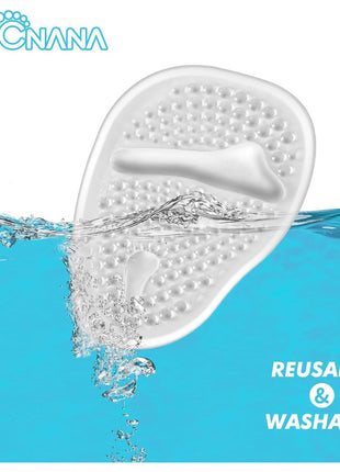 ZUCNANA Ball of Foot Cushions (2 Pairs Gel Shoe Inserts), Heel Inserts for Women, Non Slip Heel Pads, Heel Cushions for Women Foot Pain Relief and Comfort, One Size Fits Any (Clear)