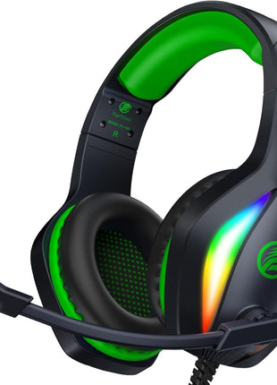 Fachixy FC100 Gaming Headset with Microphone for PS4, PS5, Switch, Xbox, PC, Mac, Gamer Headset with RGB Light, Computer Headphones with Mic