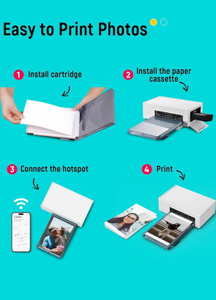 Liene M100 4x6'' Photo Printer, Phone Printer 100 Sheets & 3 Cartridges, Full-Color Photo, Portable Instant Photo Printer for iPhone Android, Thermal Dye Sublimation, Wi-Fi Picture Printer 100 Papers