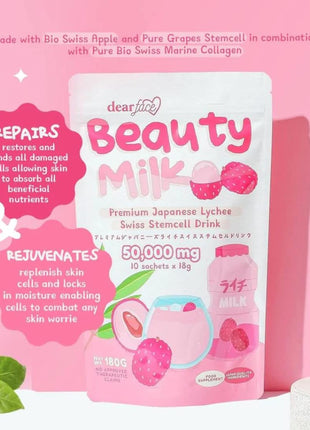 Beauty Milk Premium Japanese Lychee Swiss Stemcell Drink 50,000mg - 10 Sachets