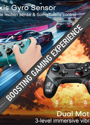 Diswoe Switch Controllers, 2 Pack Wireless Pro Controller for Switch 2/Lite/OLED with Mappable Buttons, Hall Effect Gaming Controller for PC/Android with Motion Control/Vibration/Turbo/Wake Up