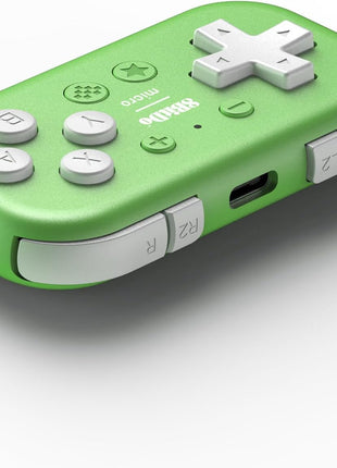Nargos 8BitDo Micro Bluetooth Key Chain Sized Mini Controller for Nitendo Switch, Windows, Android and macOS (Micro- Green)