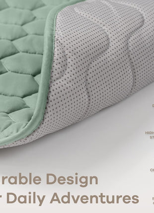 Comfy Cubs Square Kids Play Mat 56 x 56in Baby Floor Mat - Fern | Soft Quilted Baby Mat for Floor with Non-Slip Bottom - Easy to Clean, Comfortable & Durable Designed Play Mat Baby