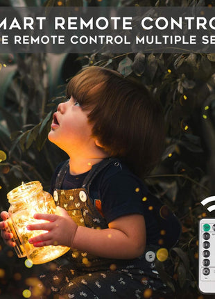 suddus Fairy Lights Battery Operated 33ft 100 LED String Lights Remote | Battery Operated, Copper Wire, Twinkle Lights, Indoor,Outdoor, Wedding,Christmas